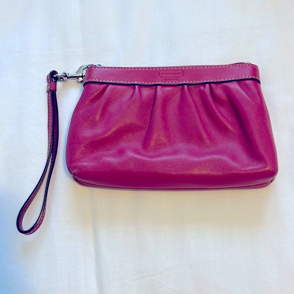Fuchsia coach wristlet